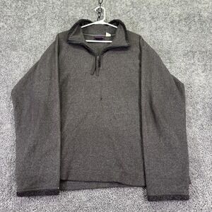 Bugle Boy Snow Fleece Sweater Mens Large Gray 1/4 Zip Mock Neck Pullover